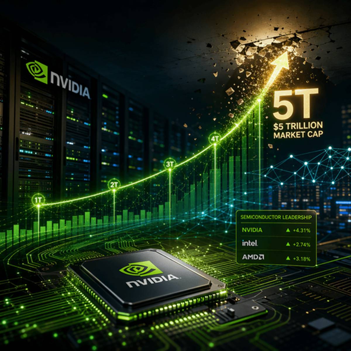 Nvidia Crosses $5 Trillion Market Cap in Historic Rally