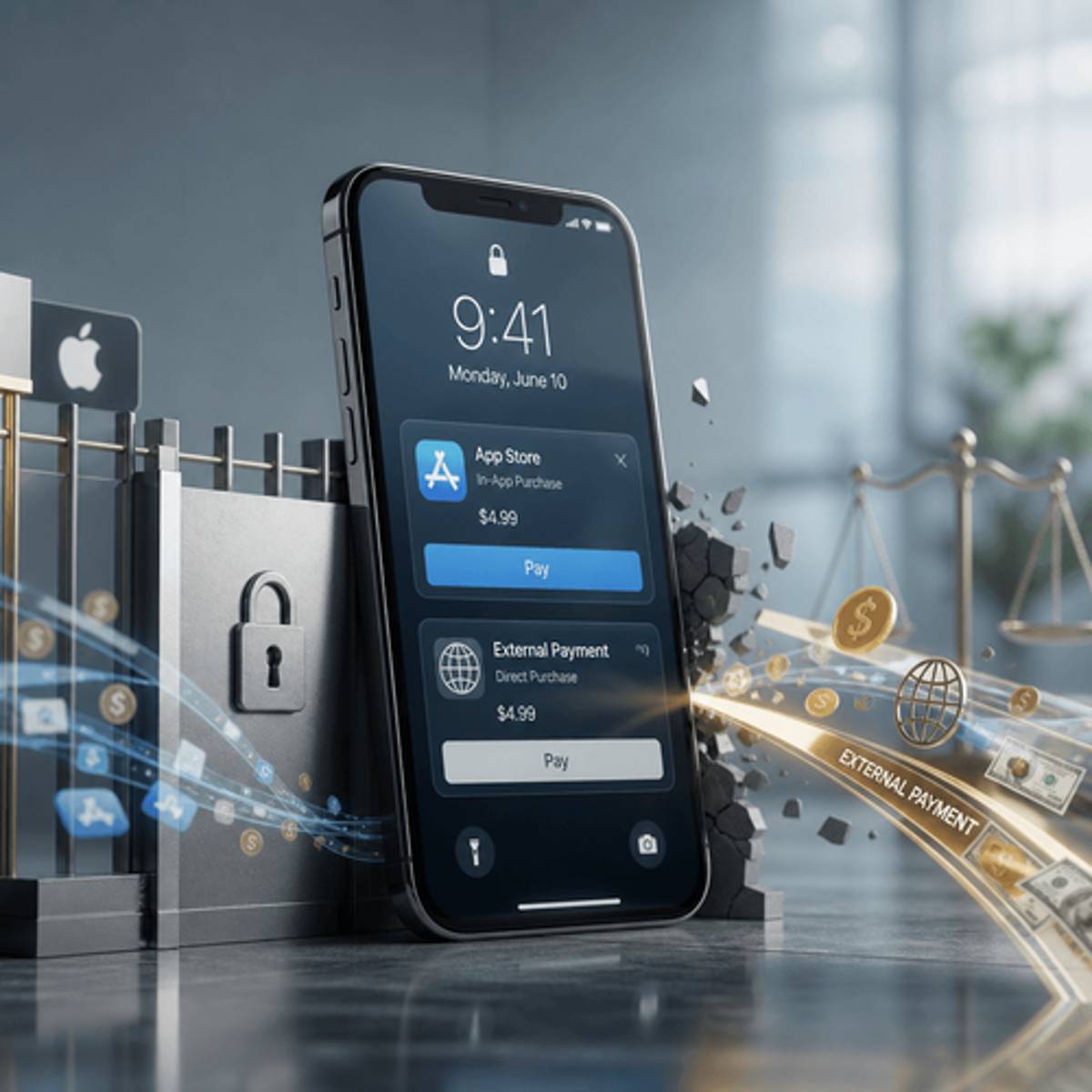 Apple Seeks 15% Commission on External App Purchases