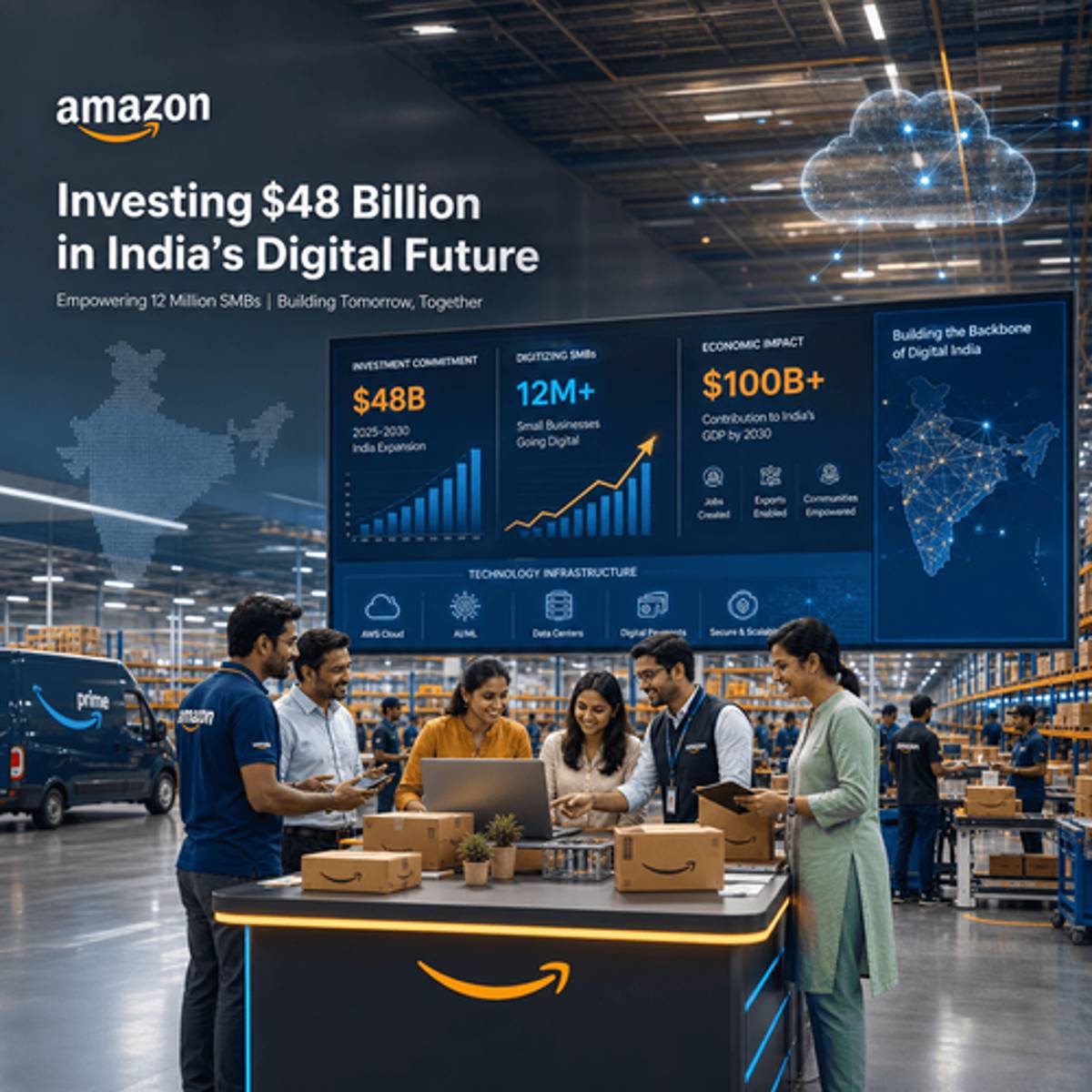 Amazon Commits $48B to India by 2030 in Massive Expansion