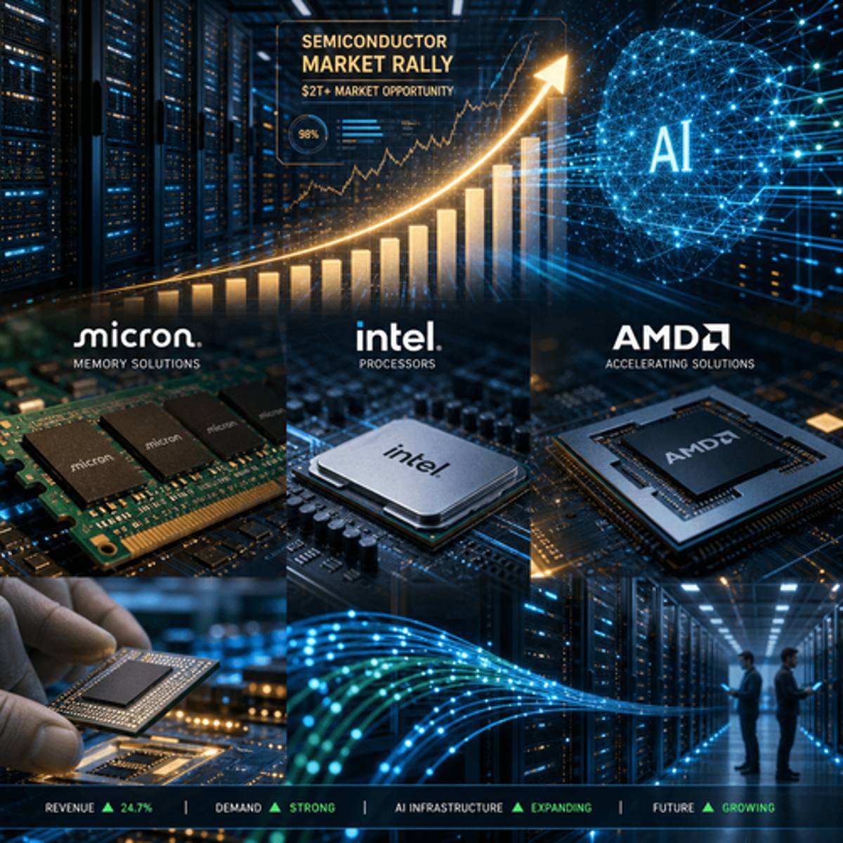 Chip Rally Adds $2T to Micron, Intel, AMD as AI Boom Spreads