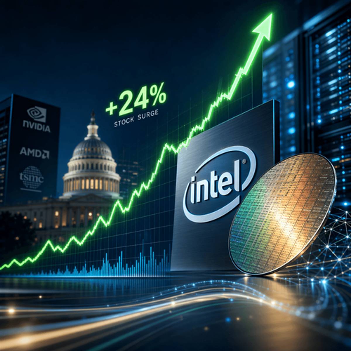 Intel Stock Surges 24% in Best Day Since 1987 Black Monday