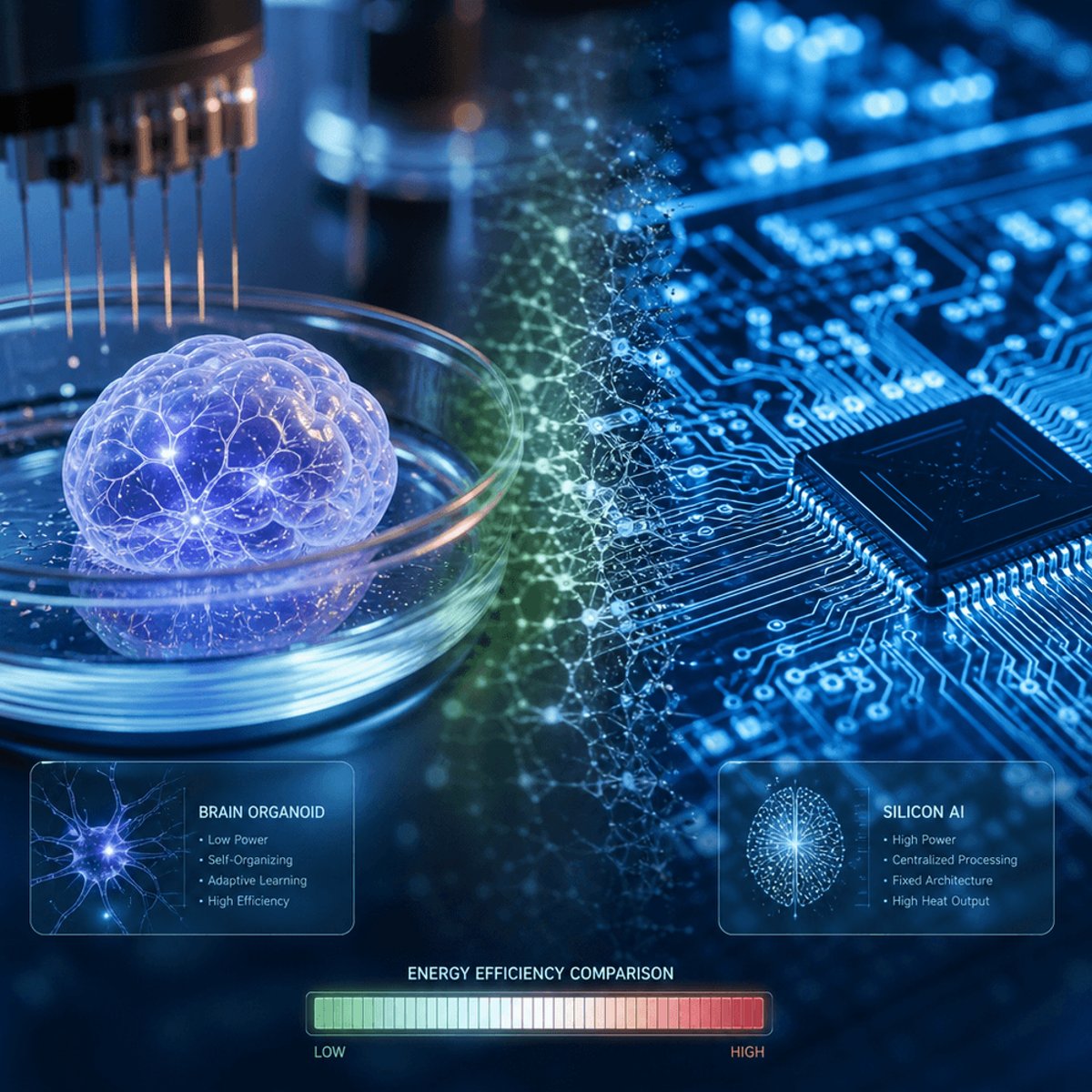 Lab-Grown Brain Organoids Challenge Silicon AI Dominance