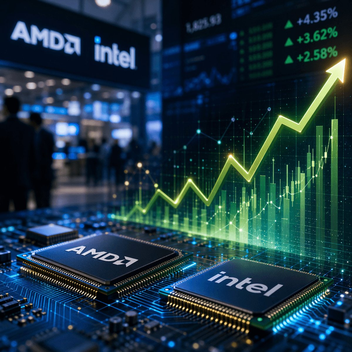 AMD Surges 12% on Intel's Earnings Beat, No News of Its Own