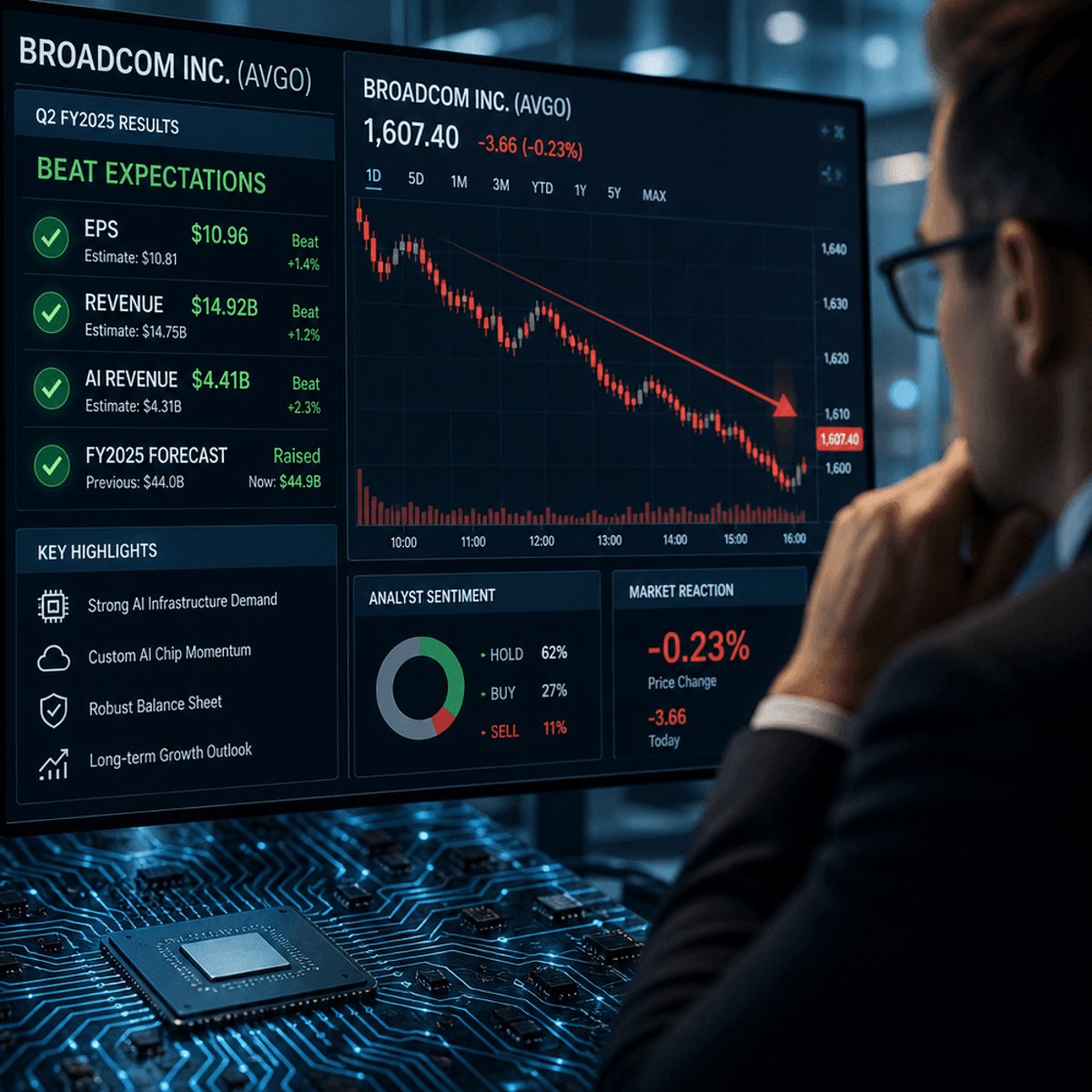 Broadcom Stock Slides 5% Despite Earnings Beat
