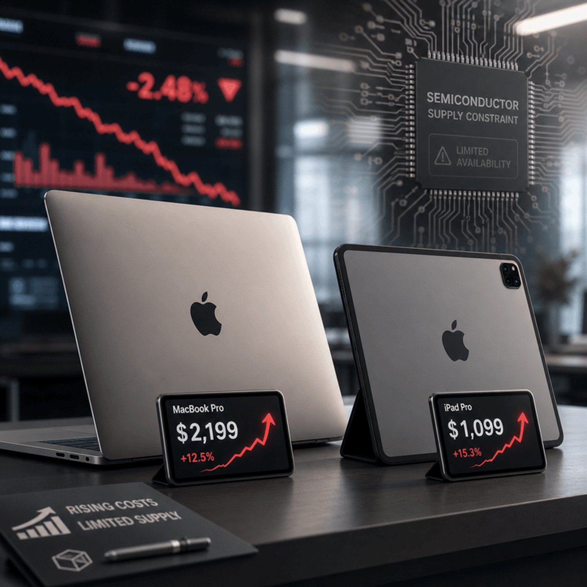 Apple Stock Crashes on MacBook, iPad Price Hikes