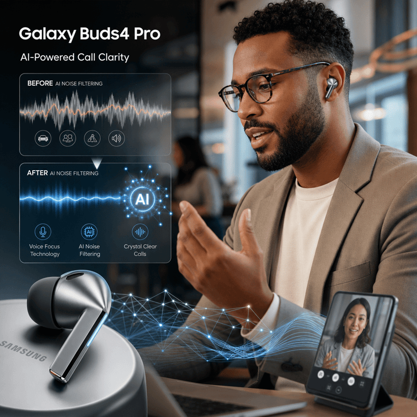 Samsung Galaxy Buds4 Pro Uses AI to Silence Background Noise