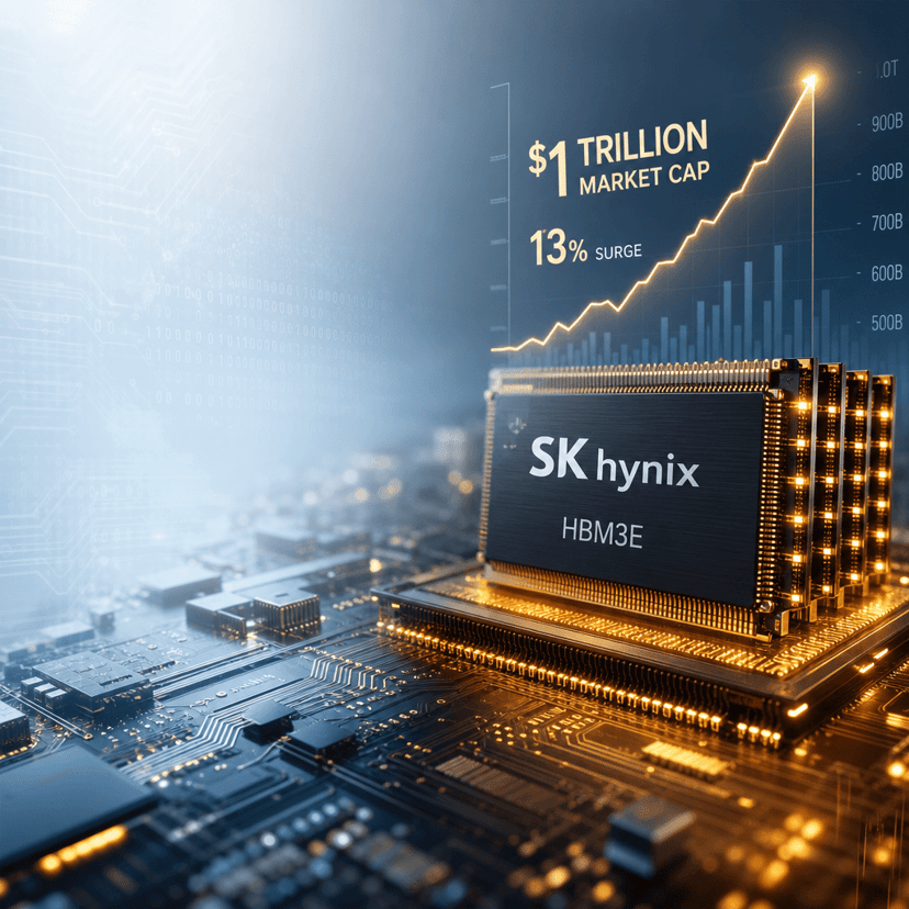 SK Hynix Hits $1T Valuation in 13% Nasdaq Pop