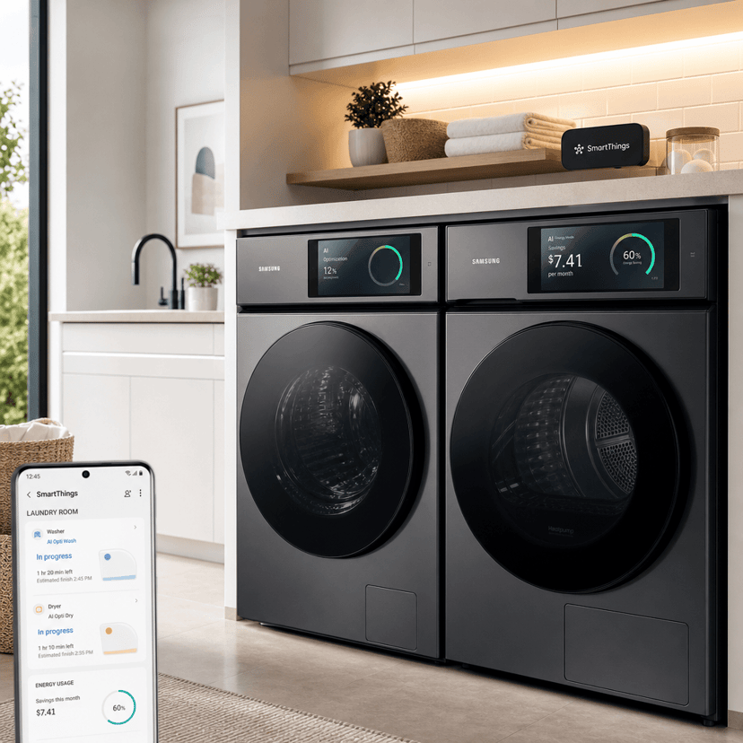 Samsung Debuts AI Washer-Dryer With Fabric Sensing & 70% Energy Cuts