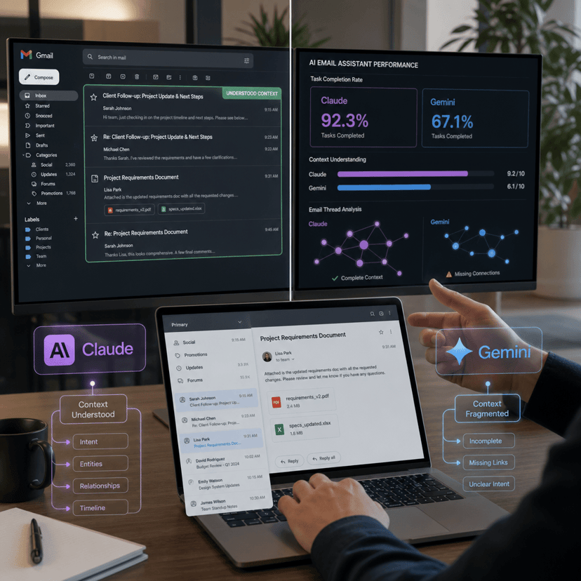 Claude Cowork Outperforms Gemini on Email Research Tasks
