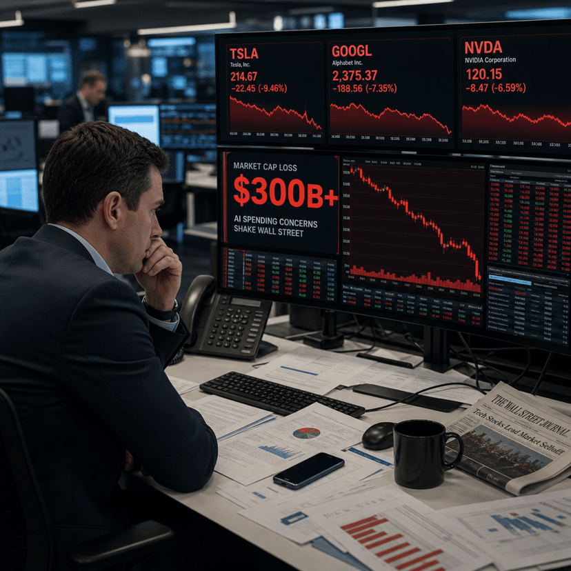 Tesla, Alphabet Shed $300B+ as AI Spending Spooks Wall Street